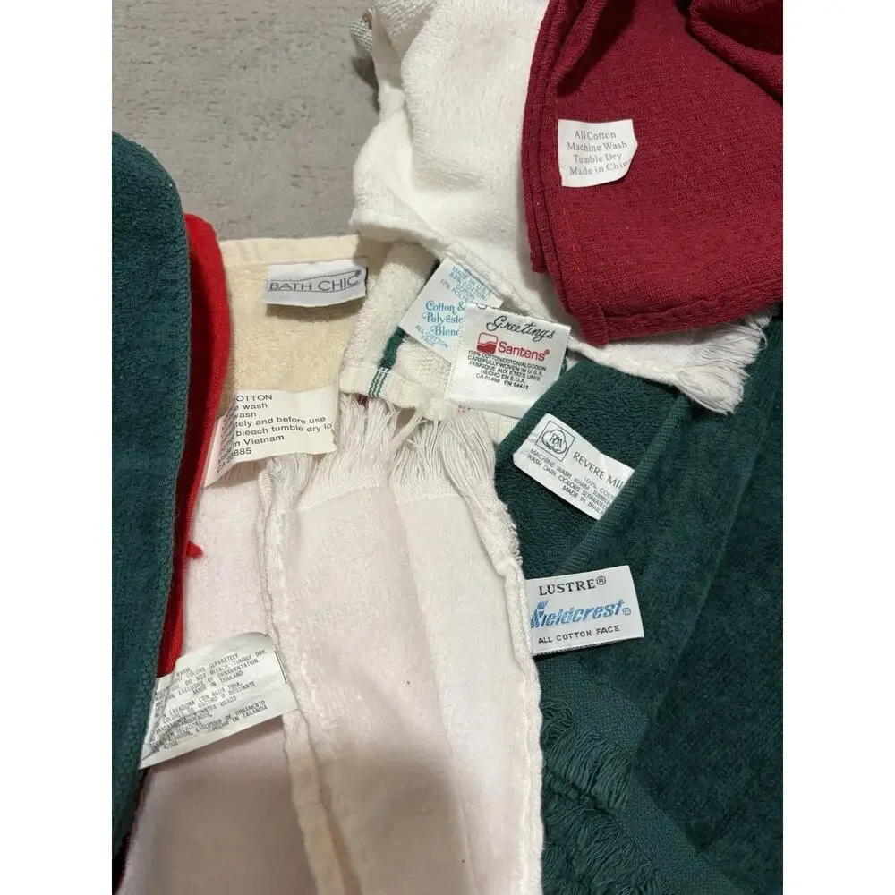 Decorative Christmas Hand Towel Lot of 12 Bath Kitchen Assorted Brands